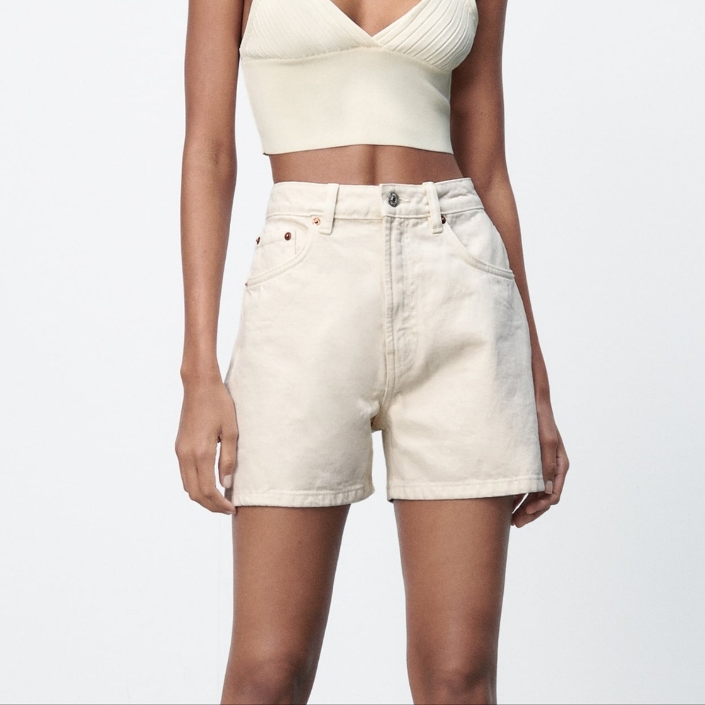 Zara High-waisted denim shorts